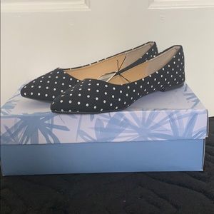 Charles Albert black flats with white polkadots